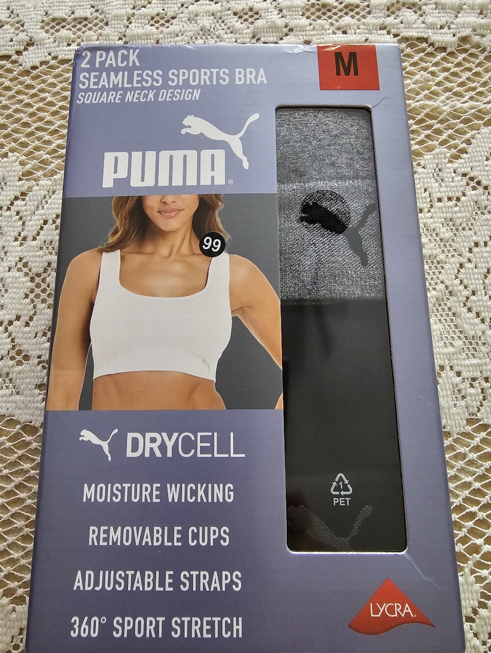Puma Gray and Black Seamless Sports Bras 2-Pack - Drycell